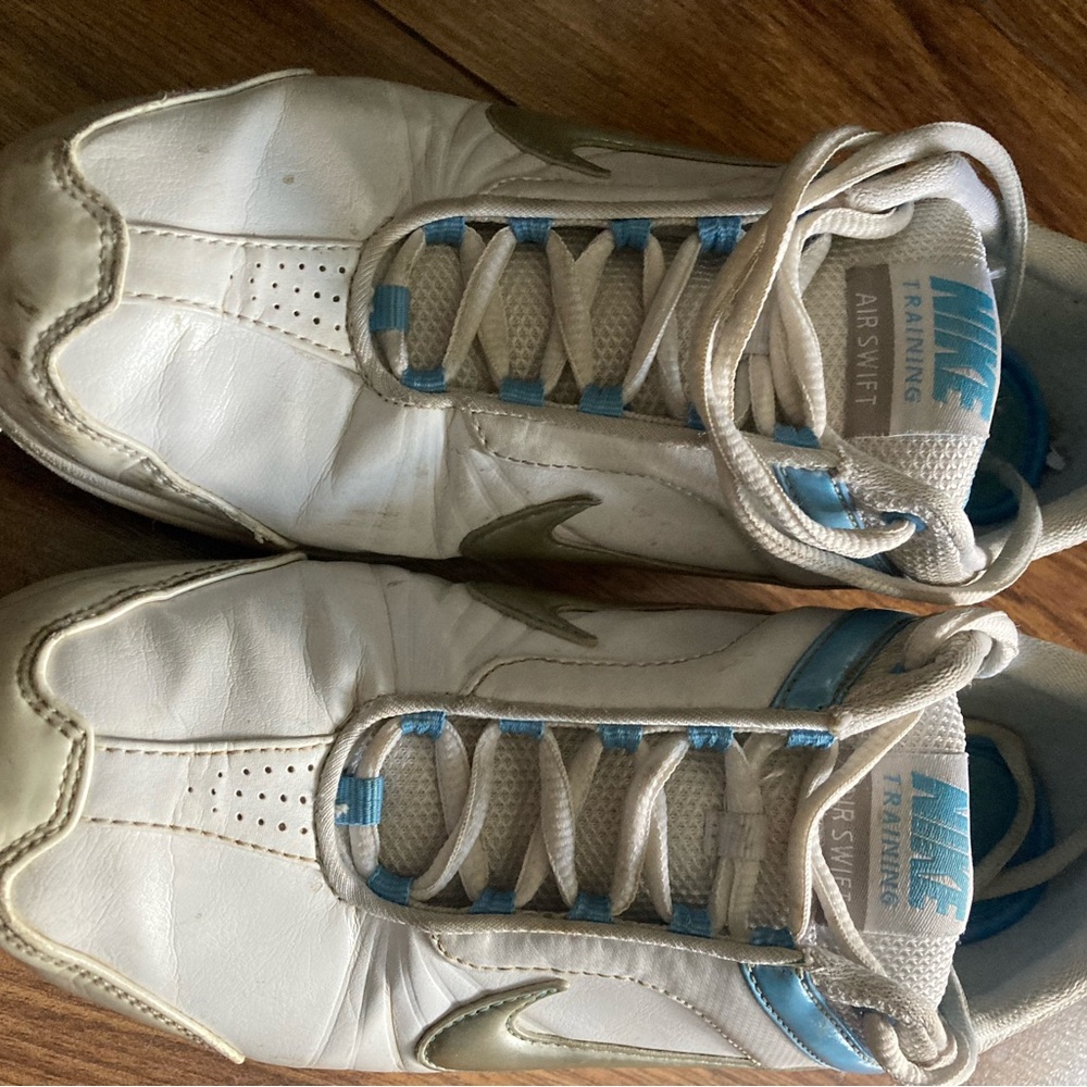 Nike White and Blue Sneakers